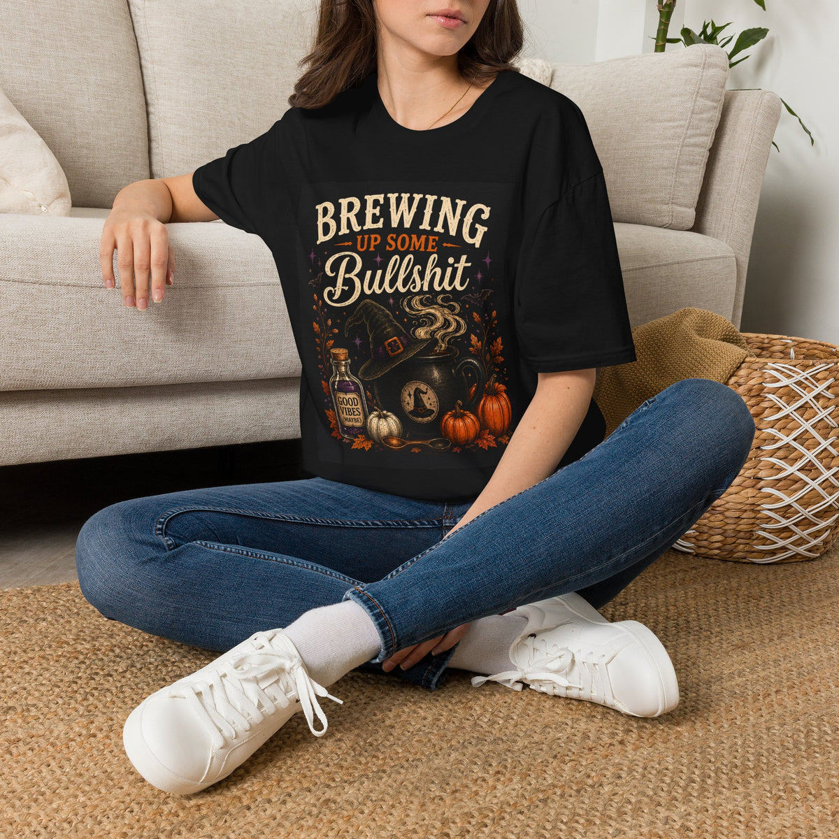 Brewing Up Some Bullshit T-Shirt — Funny Halloween Pumpkin Potion Tee