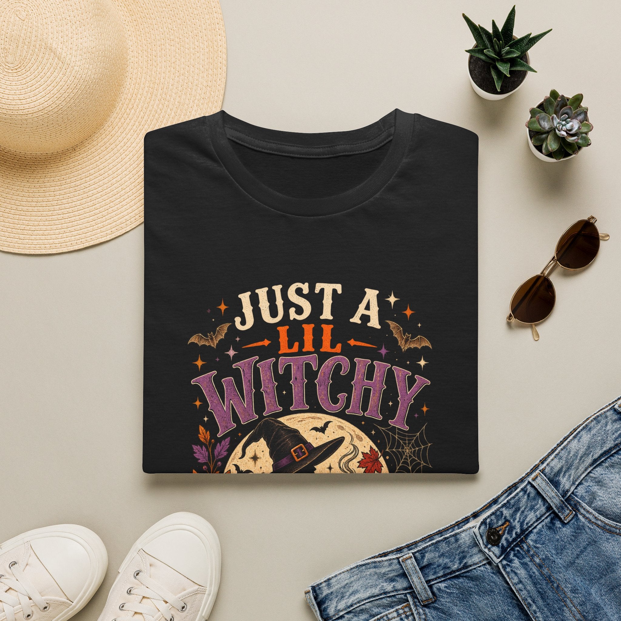 Just A Lil Witchy T-Shirt — Cute Halloween Witch Graphic Tee