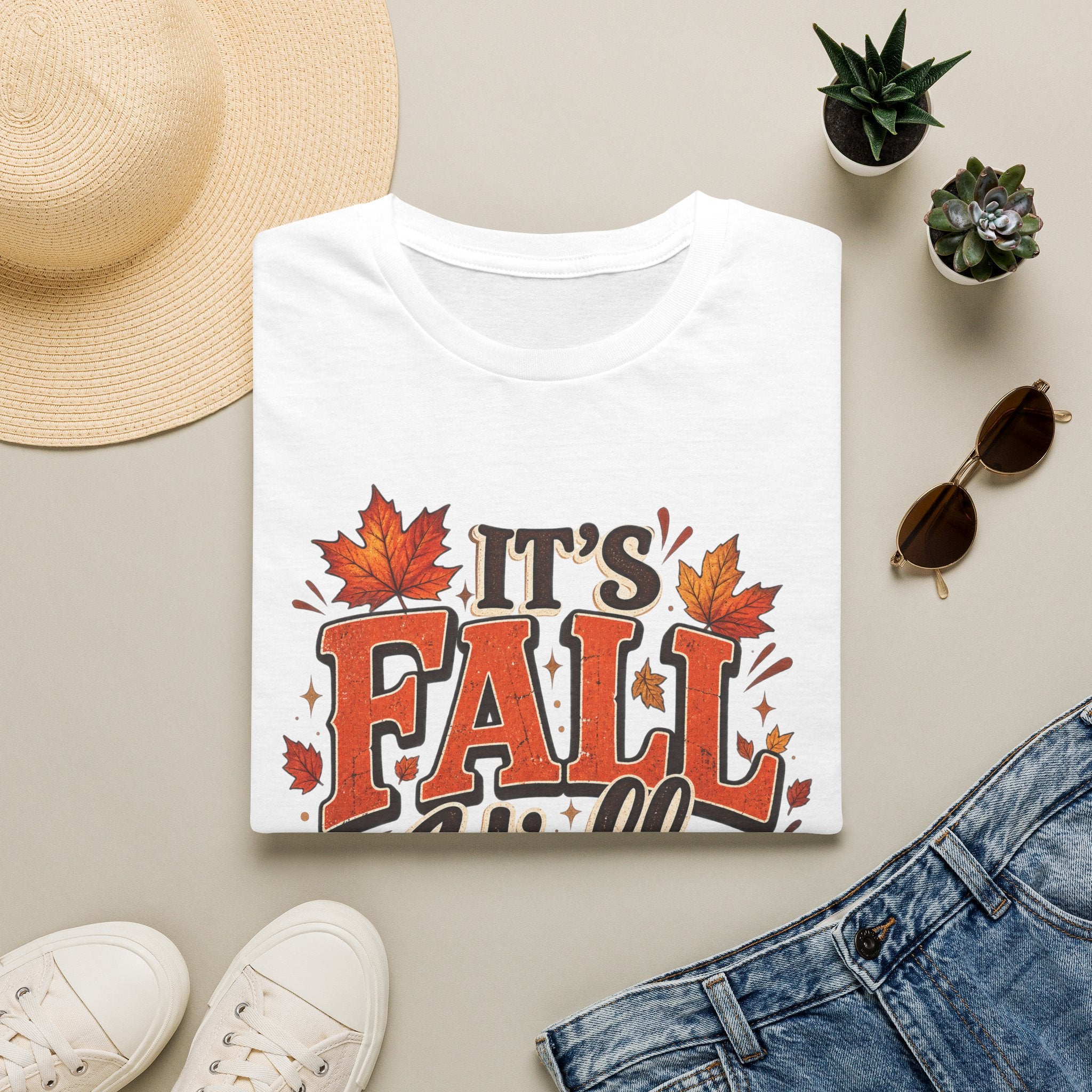Fall Y'all T-Shirt — It's Fall Y'all Autumn Pumpkin Leaves Tee