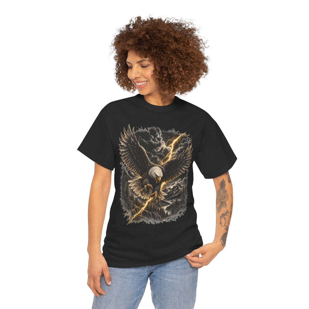 Bald Eagle Graphic Tee | Storm Lightning Eagle Shirt | Mountain Wilderness Outdoors Unisex T-Shirt