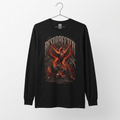 Resurrected Phoenix Long Sleeve Tee — Fiery Gothic Revival Shirt