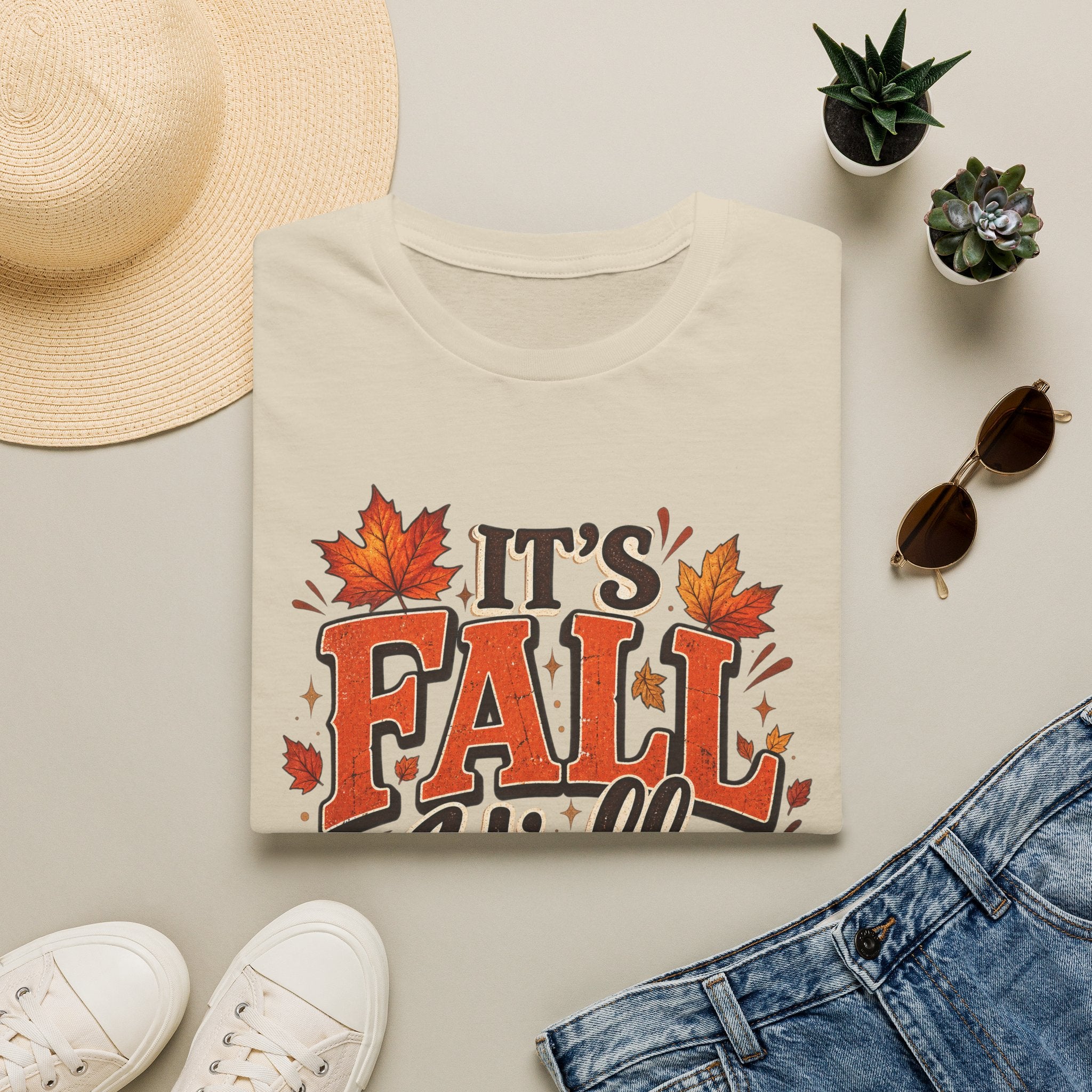 Fall Y'all T-Shirt — It's Fall Y'all Autumn Pumpkin Leaves Tee