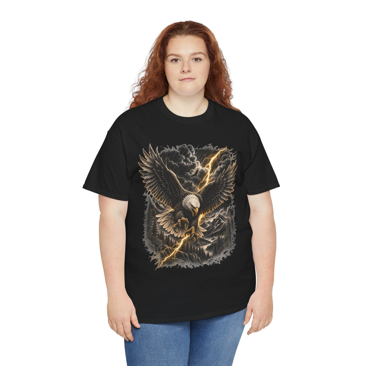 Bald Eagle Graphic Tee | Storm Lightning Eagle Shirt | Mountain Wilderness Outdoors Unisex T-Shirt
