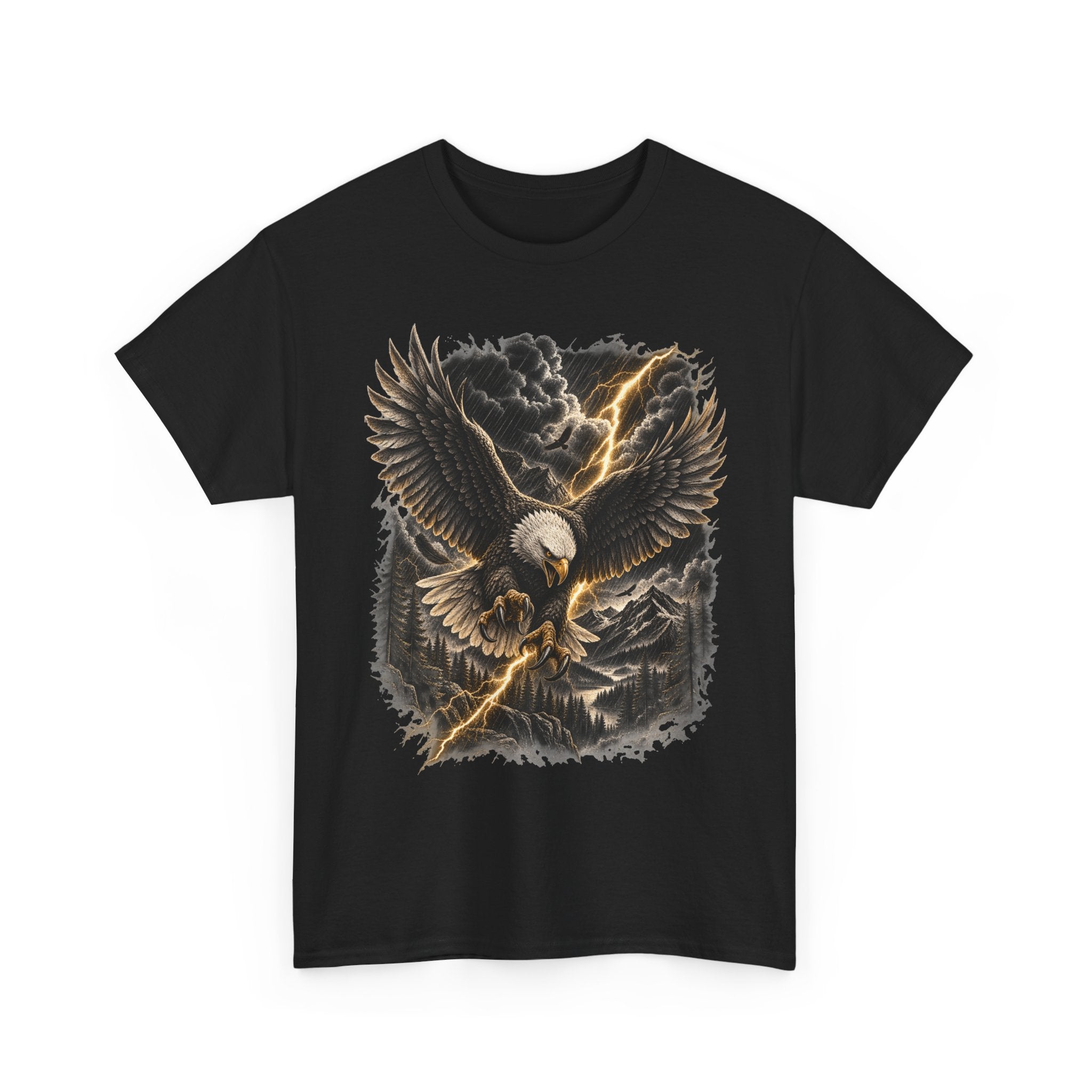 Bald Eagle Graphic Tee | Storm Lightning Eagle Shirt | Mountain Wilderness Outdoors Unisex T-Shirt